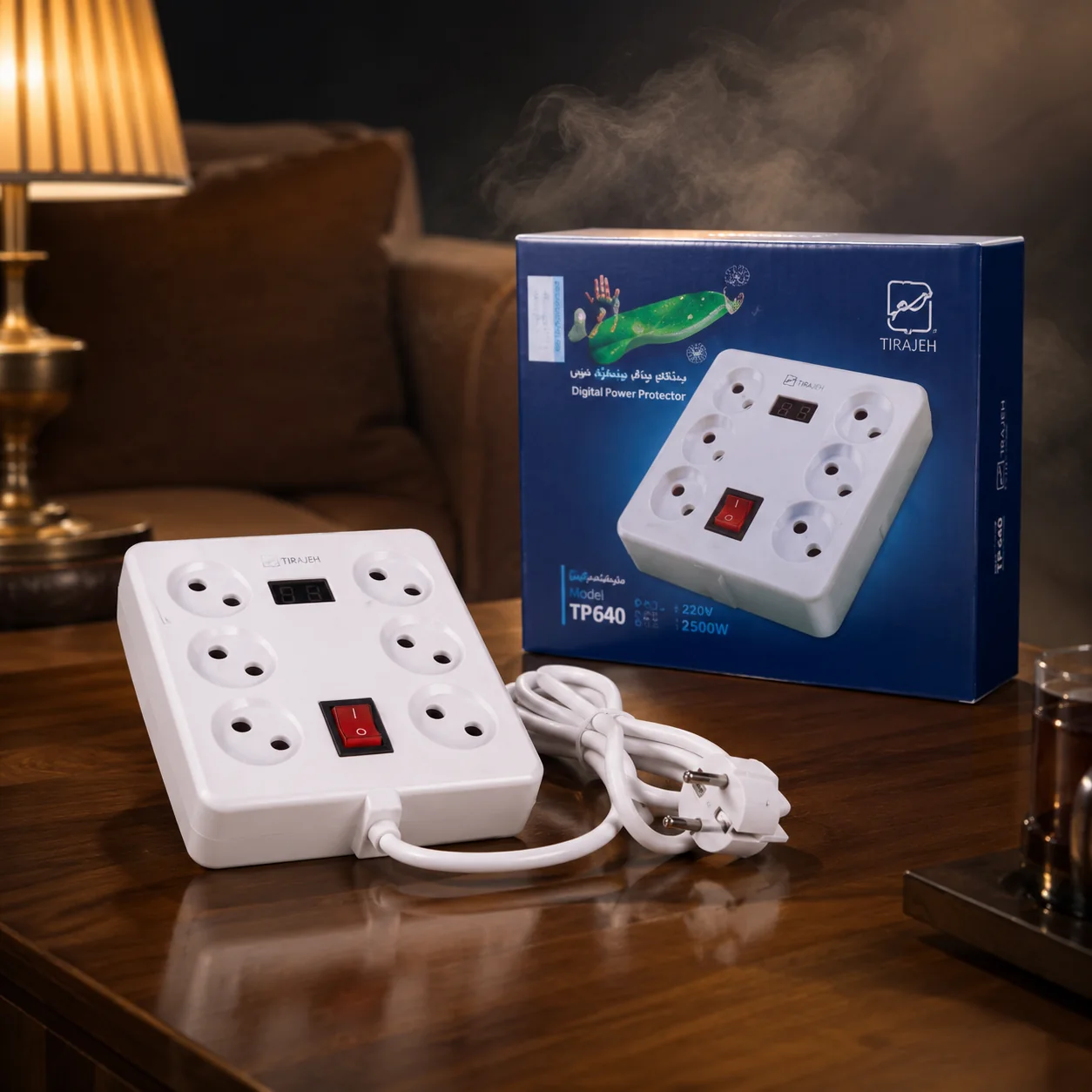محافظ برق دیجیتال ۶ خانه تیراژه مدل TP640