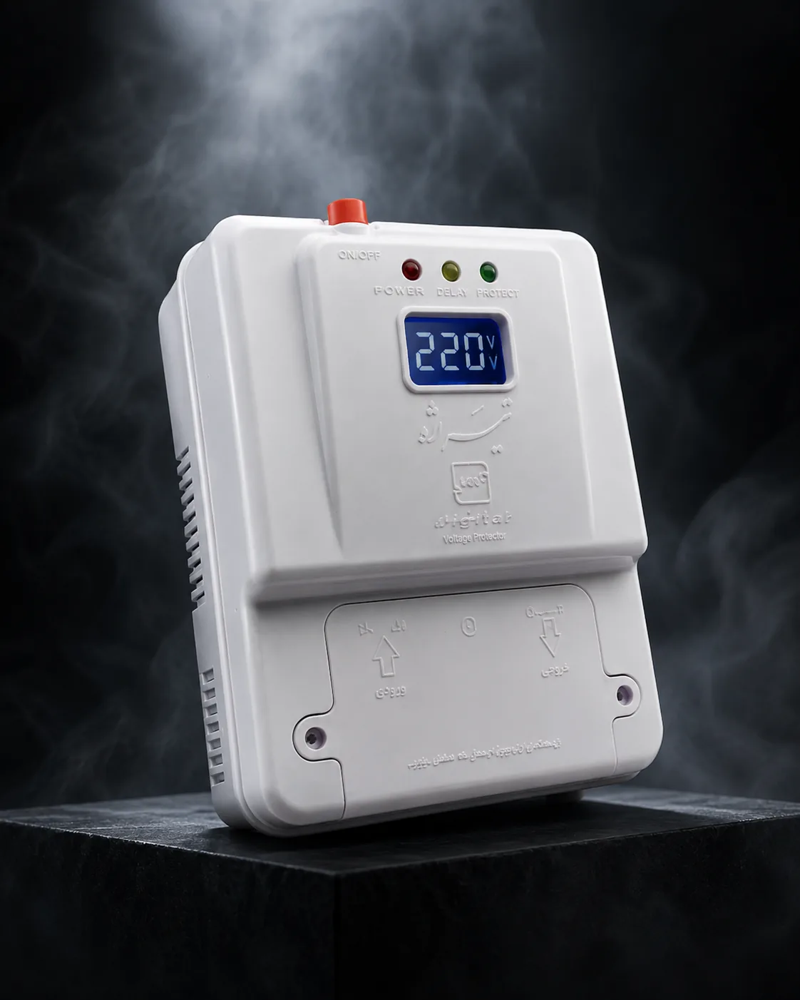 محافظ ولتاژ دیجیتال پشتکنتوری و کولر گازی تیراژه مدل 8000D